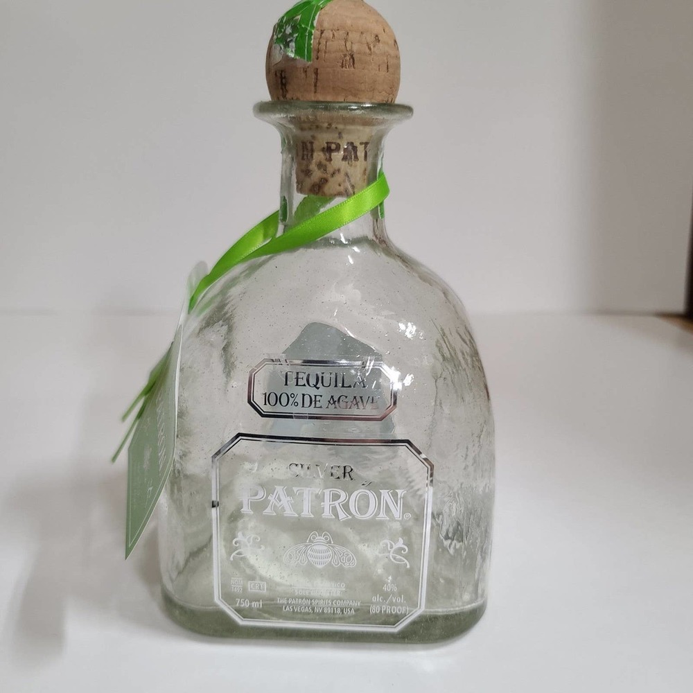 EMPTY Patron Silver Bottle 750ml with tag Crafts lamps